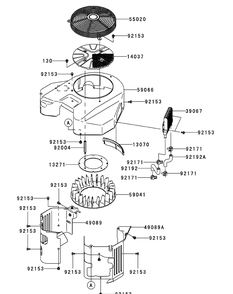 Kawasaki Fxt00v-Bs04 Cooling Equipment Diagram and Parts List for S7237-KW 53CI8DU8050-37HP Cub Cadet Lawn Tractor